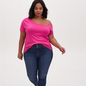 Torrid Off-Shoulder Heritage Slub Short Sleeve Tee